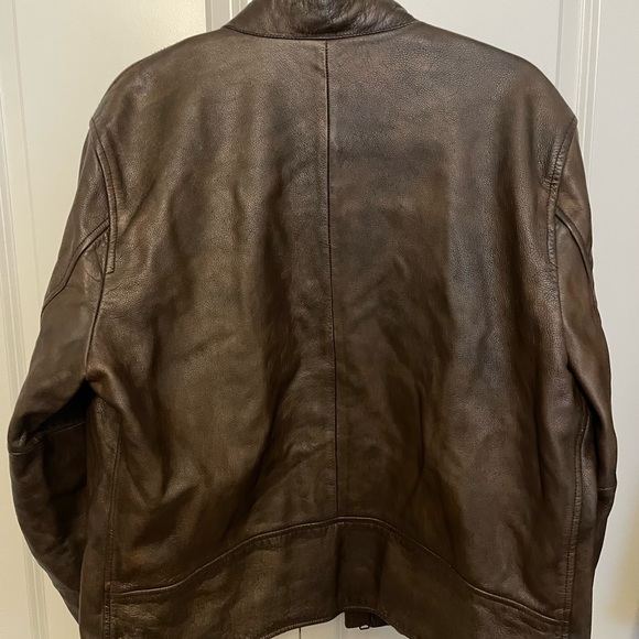 Lucky Brand cafe racer brown leather jacket in size xl. - Picture 4 of 4